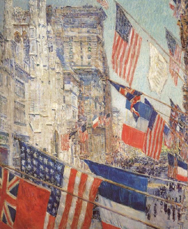 Childe Hassam Allies Day,May 1917 France oil painting art